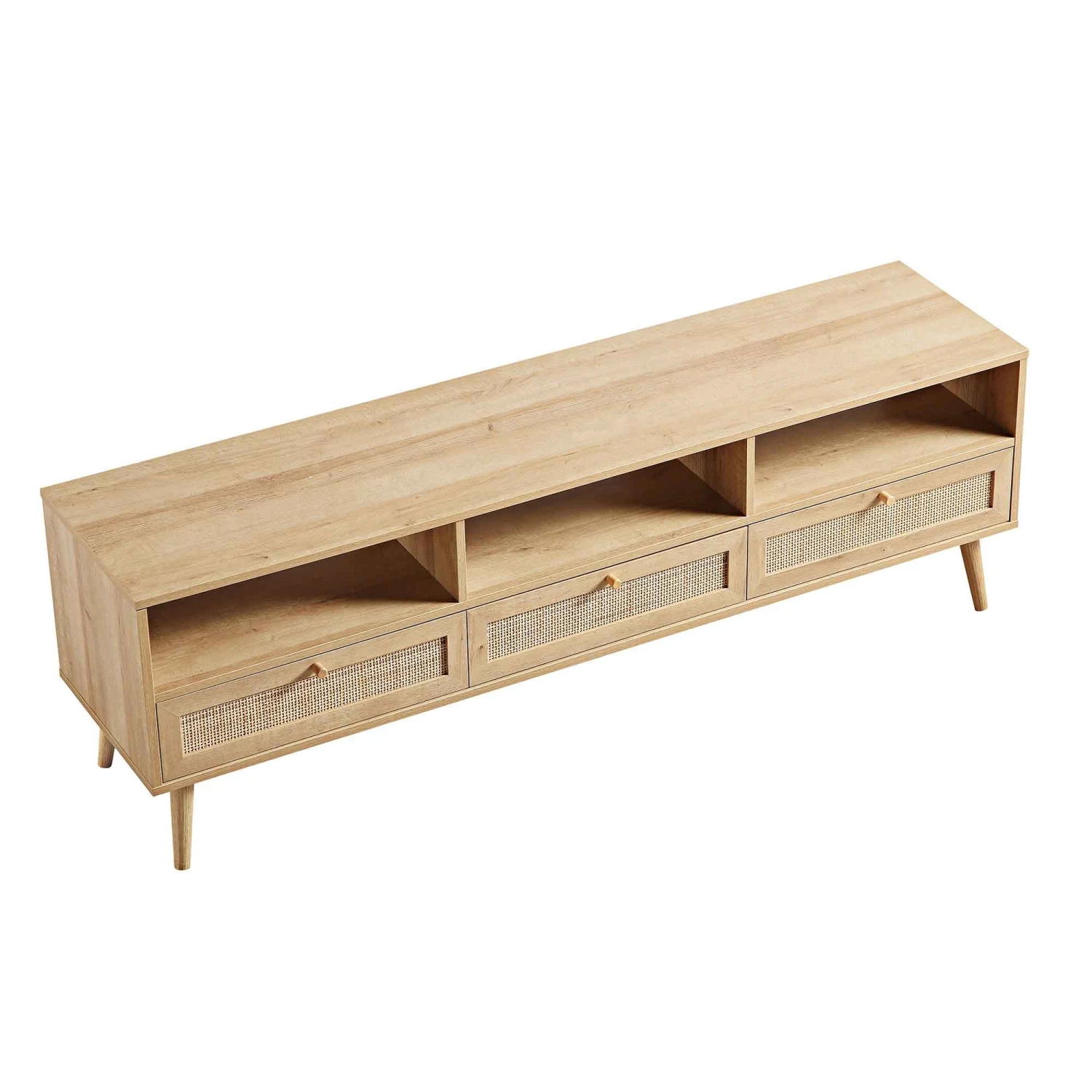 Frances Woven Rattan 160cm 3-Drawer TV Unit, Natural 9 Frances Woven Rattan 160cm 3-Drawer TV Unit, Natural - Image 8