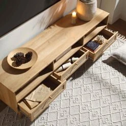 Frances Woven Rattan 160cm 3-Drawer TV Unit, Natural 17 Frances Woven Rattan 160cm 3-Drawer TV Unit, Natural -Daals Shop FT TV 05 NAT scene2