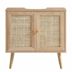 Frances Woven Rattan 2-Door Bathroom Undersink Unit, Natural 20 Frances Woven Rattan 2-Door Bathroom Undersink Unit, Natural -Daals Shop FT UDS 01 NAT WB1