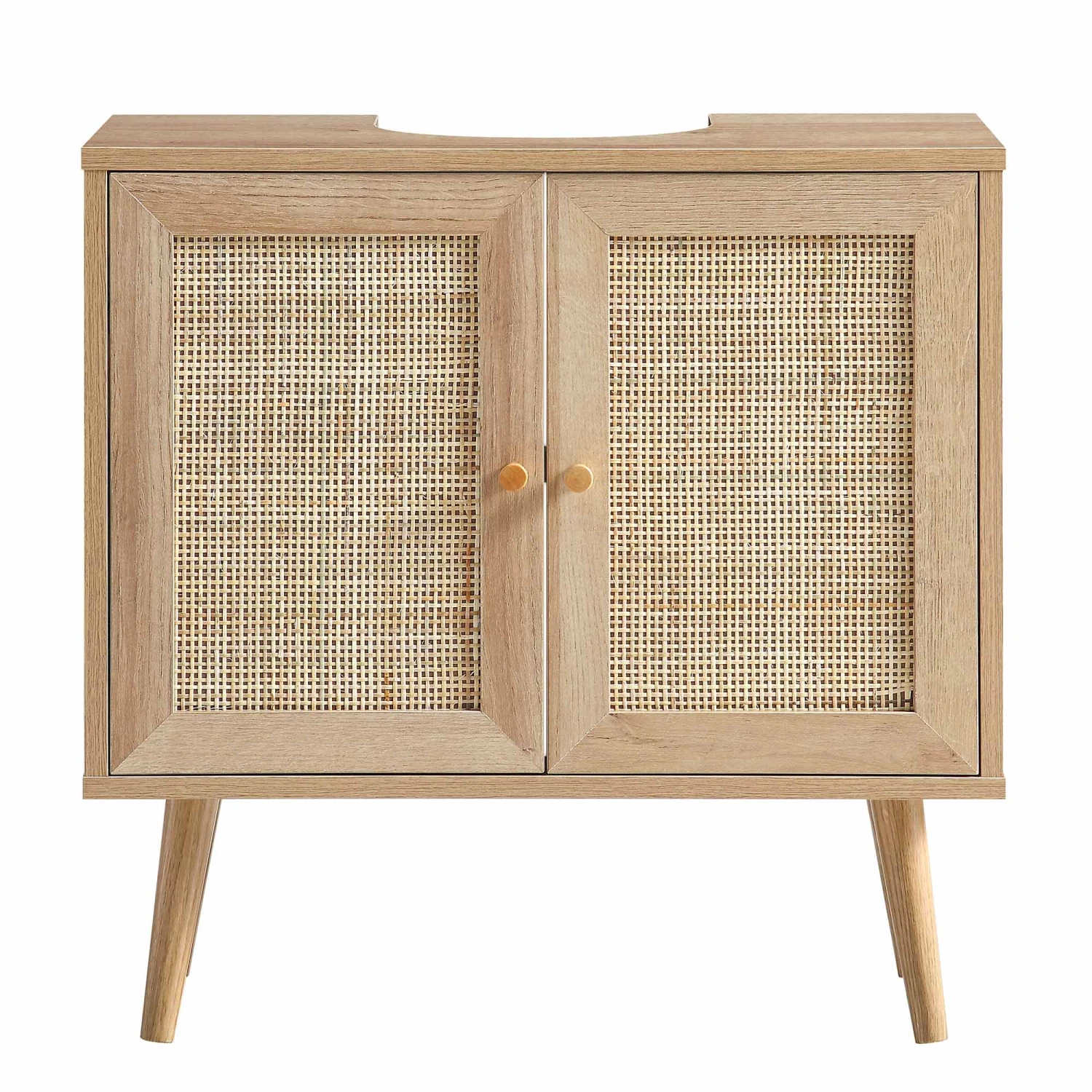 Frances Woven Rattan 2-Door Bathroom Undersink Unit, Natural 8 Frances Woven Rattan 2-Door Bathroom Undersink Unit, Natural - Image 6