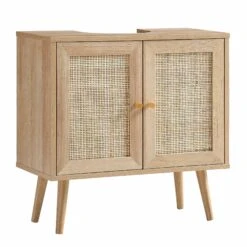Frances Woven Rattan 2-Door Bathroom Undersink Unit, Natural 19 Frances Woven Rattan 2-Door Bathroom Undersink Unit, Natural -Daals Shop FT UDS 01 NAT WB2