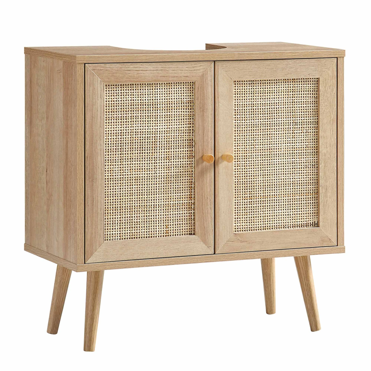 Frances Woven Rattan 2-Door Bathroom Undersink Unit, Natural 7 Frances Woven Rattan 2-Door Bathroom Undersink Unit, Natural - Image 5