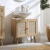 Frances Woven Rattan 2-Door Bathroom Undersink Unit, Natural 1 Frances Woven Rattan 2-Door Bathroom Undersink Unit, Natural -Daals Shop FT UDS 01 NAT main
