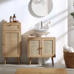 Frances Woven Rattan 2-Door Bathroom Undersink Unit, Natural 17 Frances Woven Rattan 2-Door Bathroom Undersink Unit, Natural -Daals Shop FT UDS 01 NAT scene2
