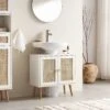 Frances Woven Rattan 2-Door Bathroom Undersink Unit, White 2 Frances Woven Rattan 2-Door Bathroom Undersink Unit, White -Daals Shop FT UDS 01 WHITE main