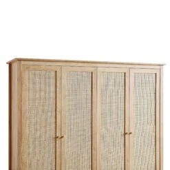 Frances Rattan 4-Door Wardrobe With 2 Drawers, Natural -Daals Shop FT WARD 04 NAT detail2