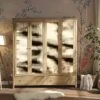 Frances Rattan 4-Door Wardrobe With 2 Drawers, Natural -Daals Shop FT WARD 04 NAT main