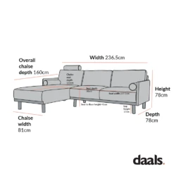 Timber Oatmeal Fabric Sofa, Large 3-Seater Chaise Sofa Left Hand 21 Timber Oatmeal Fabric Sofa, Large 3-Seater Chaise Sofa Left Hand -Daals Shop GC 2402 LEFT 2 1 1
