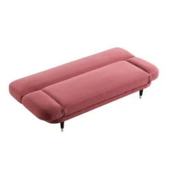 Solna 2-Seater Sofa Bed, Dusty Rose Velvet -Daals Shop GCSF 2277 PINK VEL WB4