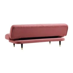 Solna 2-Seater Sofa Bed, Dusty Rose Velvet -Daals Shop GCSF 2277 PINK VEL WB7