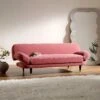Solna 2-Seater Sofa Bed, Dusty Rose Velvet -Daals Shop GCSF 2277 PINK VEL scene1