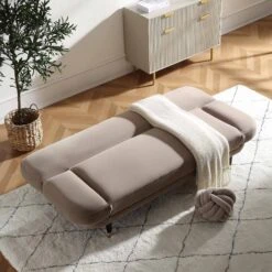Solna 2-Seater Sofa Bed, Mink Velvet -Daals Shop GCSF 2277 TAUPE VEL scene3