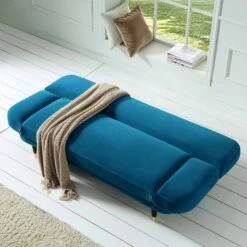Solna 2-Seater Sofa Bed, Teal Velvet -Daals Shop GCSF 2277 TEAL VEL scene2