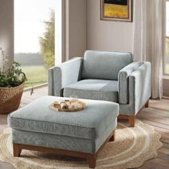 Dipley Sage Fabric Sofa, 1-Seater -Daals Shop GCSF 2339 SAGE WOV 1ST scene2
