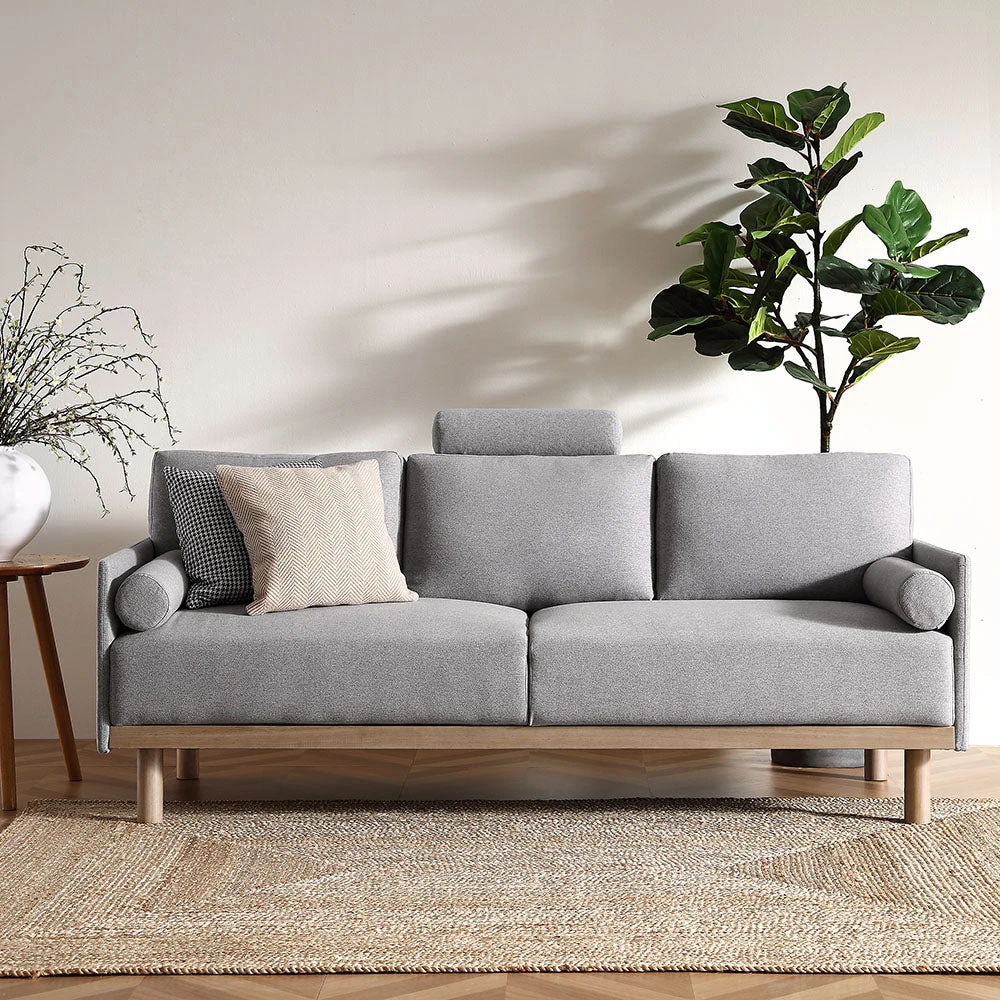 Timber Grey Marl Fabric Sofa, 3-Seater 4 Timber Grey Marl Fabric Sofa, 3-Seater - Image 2