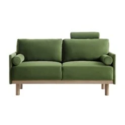 Timber Fern Green Velvet Sofa, 2-Seater 19 Timber Fern Green Velvet Sofa, 2-Seater -Daals Shop GCSF 2348 MOSS VEL 2ST WB1