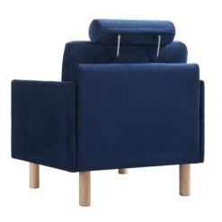 Timber Navy Blue Velvet Armchair 23 Timber Navy Blue Velvet Armchair -Daals Shop GCSF 2348 NAVY VEL 1ST WB5
