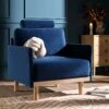 Timber Navy Blue Velvet Armchair -Daals Shop GCSF 2348 NAVY VEL 1ST main