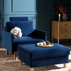 Timber Navy Blue Velvet Armchair 16 Timber Navy Blue Velvet Armchair -Daals Shop GCSF 2348 NAVY VEL 1ST scene2