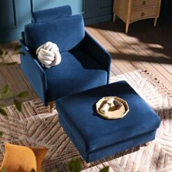 Timber Navy Blue Velvet Armchair 17 Timber Navy Blue Velvet Armchair -Daals Shop GCSF 2348 NAVY VEL 1ST scene3