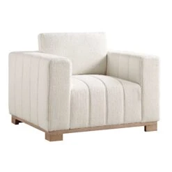 Belsize Beige Boucle Sofa With Wooden Base, 1-Seater -Daals Shop GCSF 2360 BEIGE BOU 1ST WB2