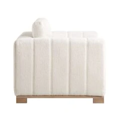 Belsize Beige Boucle Sofa With Wooden Base, 1-Seater -Daals Shop GCSF 2360 BEIGE BOU 1ST WB3