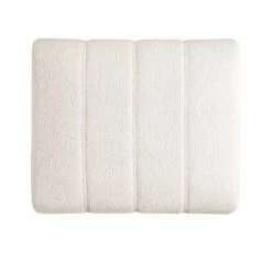 Belsize Beige Boucle Footstool With Wooden Base -Daals Shop GCSF 2360 BEIGE BOU STOOL WB4