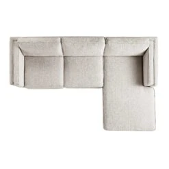 Dipley Oatmeal Woven Fabric Sofa, Grande Chaise Sofa Right Hand -Daals Shop GCSF 2398 OAT WOV RIGHT WB4