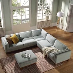 Dipley Sage Woven Fabric Grande Corner Sofa -Daals Shop GCSF 2399 SAGE WOV LARGECORNER scene2