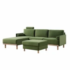 Timber Fern Green Velvet Sofa, Large 3-Seater Chaise Sofa Left Hand 26 Timber Fern Green Velvet Sofa, Large 3-Seater Chaise Sofa Left Hand -Daals Shop GCSF 2402 MOSS VEL LEFT WB2