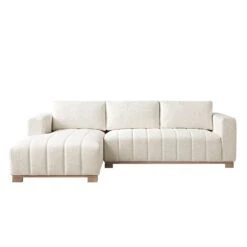 Belsize Beige Boucle Sofa With Wooden Base, Large Chaise Left Hand 19 Belsize Beige Boucle Sofa With Wooden Base, Large Chaise Left Hand -Daals Shop GCSF 2404 BEIGE BOU LEFT WB1