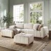 Belsize Beige Boucle Sofa With Wooden Base, Large Chaise Left Hand -Daals Shop GCSF 2404 BEIGE BOU LEFT main