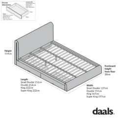 Hampstead Ecru Boucle Curved Bed With 4-Drawer Storage -Daals Shop Hampsteadbed 2