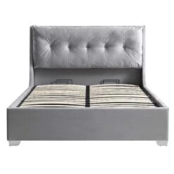 Hadley Grey Velvet Ottoman Storage Bed -Daals Shop JAH 010 GREYVEL WB1