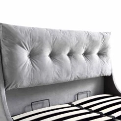 Hadley Grey Velvet Ottoman Storage Bed -Daals Shop JAH 010 GREYVEL detail1