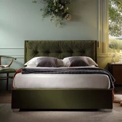 Hadley Moss Green Velvet Ottoman Storage Bed -Daals Shop JAH 010 MOSS VEL scene1