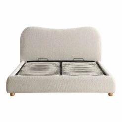 Egerie Curved Headboard Beige Boucle Ottoman Storage Bed -Daals Shop JAH 011 BEIGE BOUCLE WB1