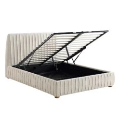 Helia Pleated Ottoman Storage Bed, Beige Boucle 23 Helia Pleated Ottoman Storage Bed, Beige Boucle -Daals Shop JAH 012 BEIGE BOUCLE WB3