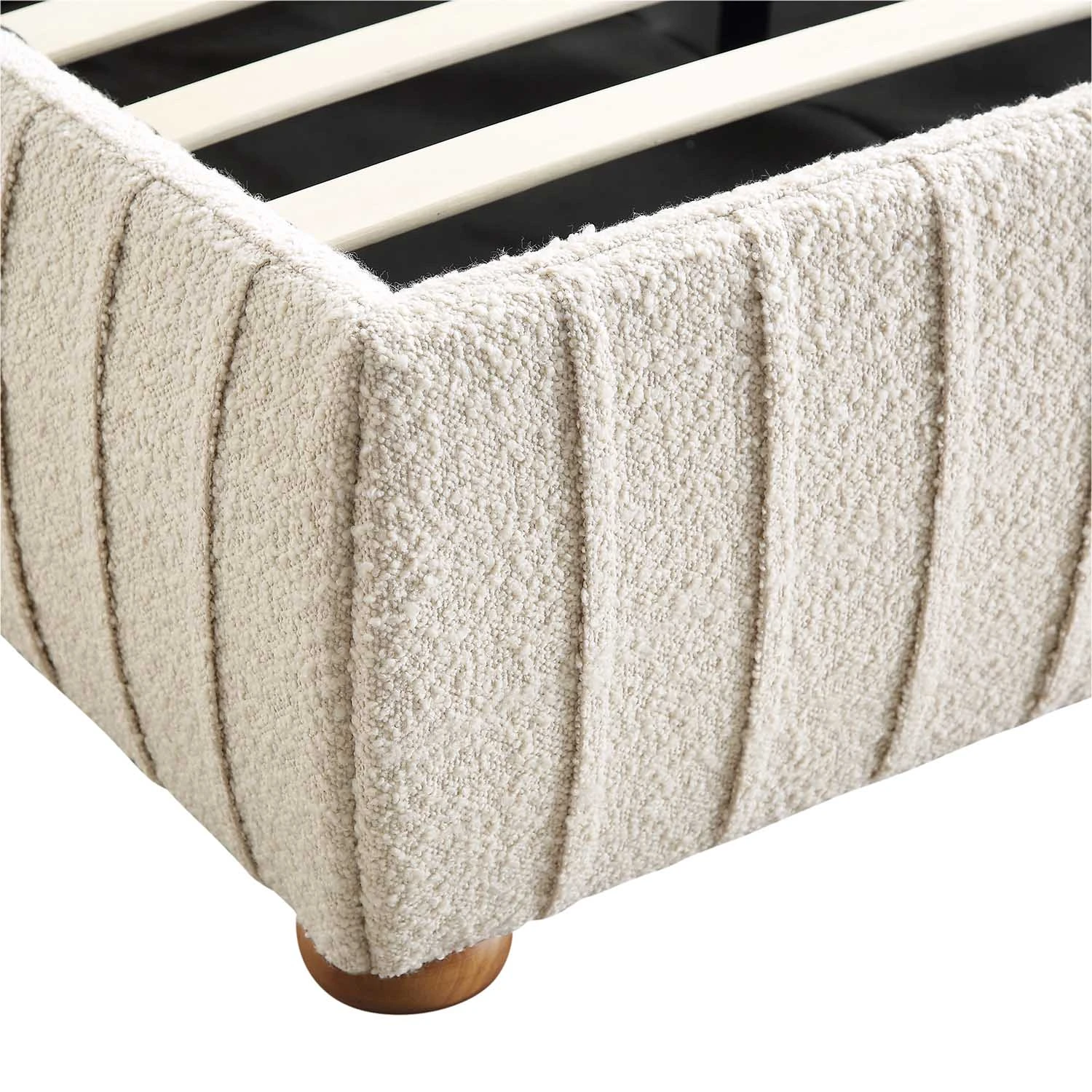 Helia Pleated Ottoman Storage Bed, Beige Boucle 15 Helia Pleated Ottoman Storage Bed, Beige Boucle - Image 13