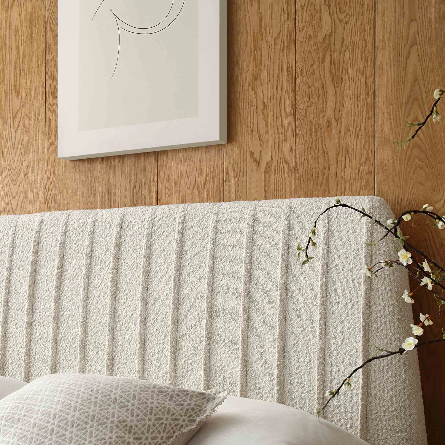 Helia Pleated Ottoman Storage Bed, Beige Boucle 6 Helia Pleated Ottoman Storage Bed, Beige Boucle - Image 4