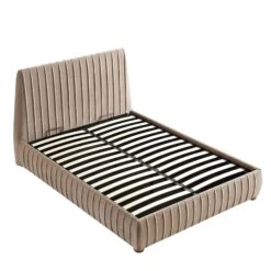 Helia Pleated Ottoman Storage Bed, Taupe Velvet 26 Helia Pleated Ottoman Storage Bed, Taupe Velvet -Daals Shop JAH 012 MINK VEL WB4
