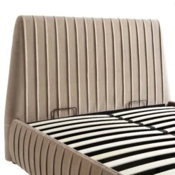 Helia Pleated Ottoman Storage Bed, Taupe Velvet 29 Helia Pleated Ottoman Storage Bed, Taupe Velvet -Daals Shop JAH 012 MINK VEL detail1