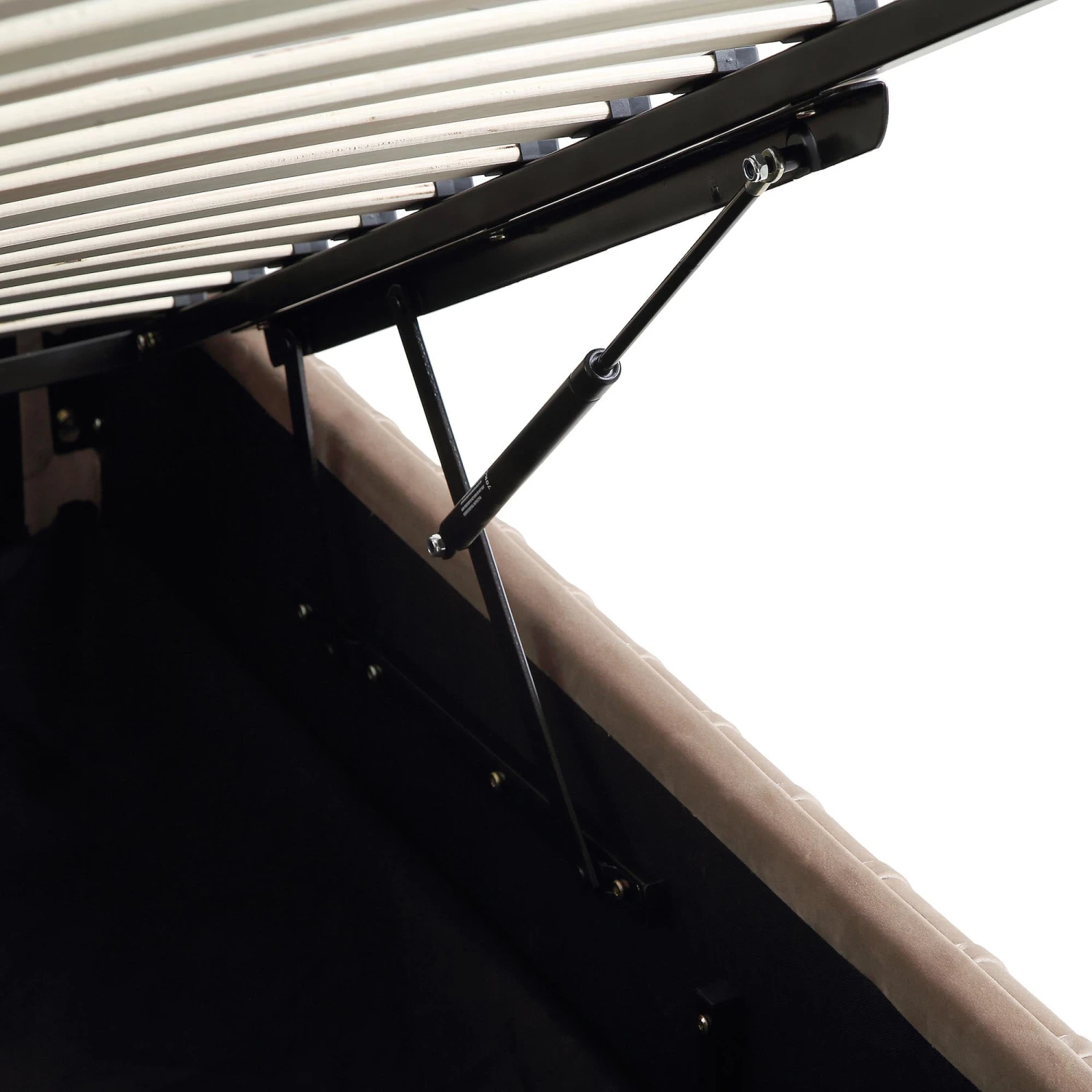 Helia Pleated Ottoman Storage Bed, Taupe Velvet 18 Helia Pleated Ottoman Storage Bed, Taupe Velvet - Image 16