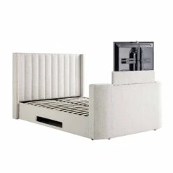 Wilton White Boucle Ottoman TV Bed -Daals Shop JAH 015 ECRU BOU WB1