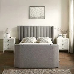 Wilton Grey Fabric Ottoman TV Bed -Daals Shop JAH 015 GREY FAB scene2