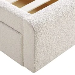 Hampstead Ecru Boucle Curved Bed With 4-Drawer Storage -Daals Shop JAH 016 ECRU BOU 4DRAWER detail2