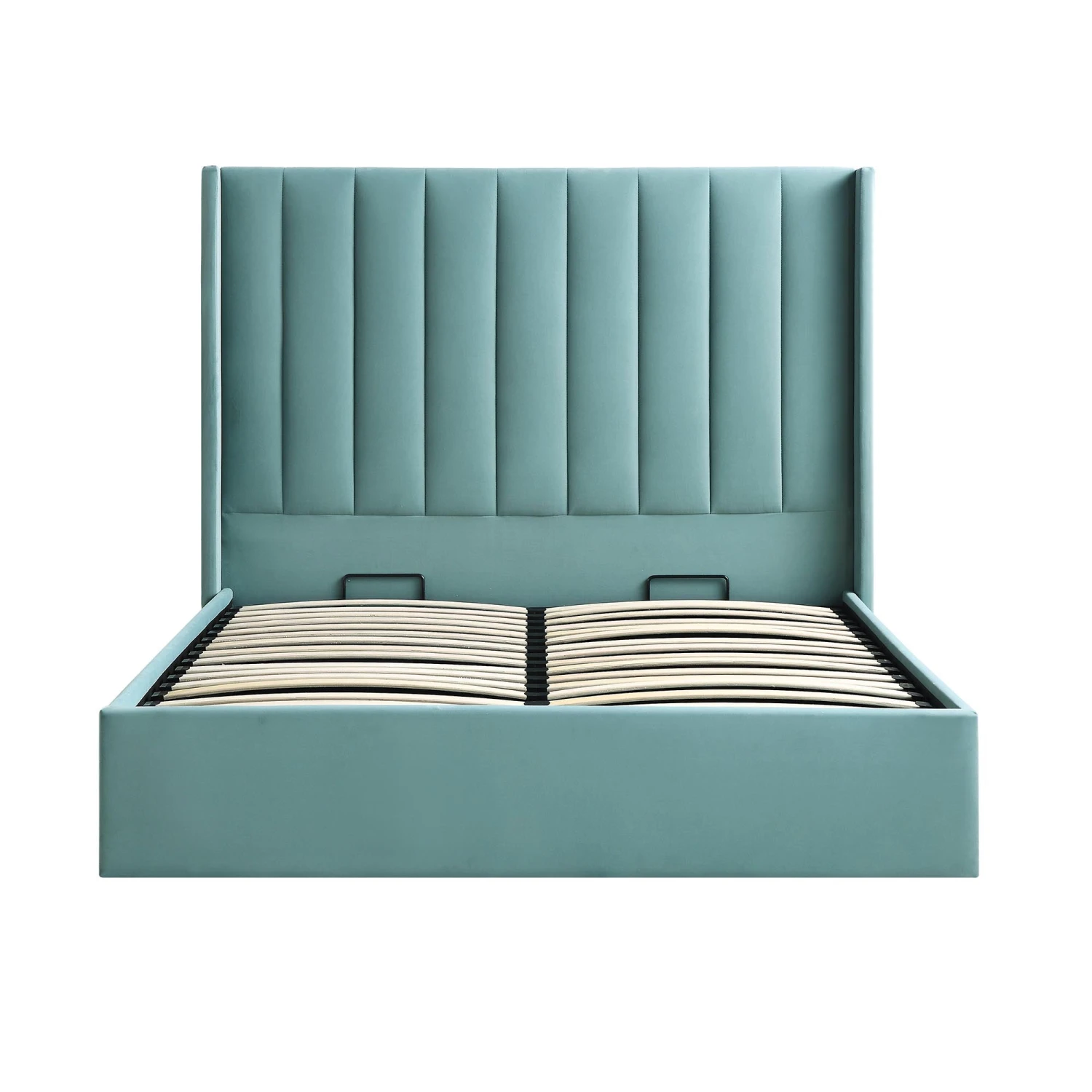 Wilton Seafoam Blue Velvet Ottoman Storage Bed 7 Wilton Seafoam Blue Velvet Ottoman Storage Bed - Image 5
