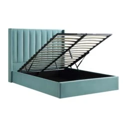 Wilton Seafoam Blue Velvet Ottoman Storage Bed 24 Wilton Seafoam Blue Velvet Ottoman Storage Bed -Daals Shop JAH 017 BLUE VEL WB3