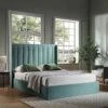 Wilton Seafoam Blue Velvet Ottoman Storage Bed 1 Wilton Seafoam Blue Velvet Ottoman Storage Bed -Daals Shop JAH 017 BLUE VEL main
