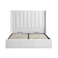 Wilton White Boucle Ottoman Storage Bed -Daals Shop JAH 017 ECRU BOU WB1